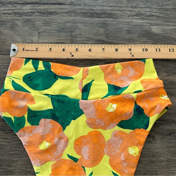 NWT Aerie small Yellow High Waisted Hi Cut Cheeky Bikini Bottoms Crossover New S - Picture 5 of 6